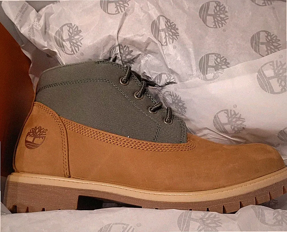 Mens Timberland Premium Heritage Mid Lace Chukka Boot Brown DkGreen NewBox 9.5